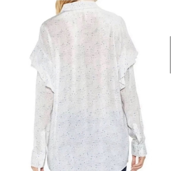 TWO BY VINCE CAMUTO White Ruffled High-Low Button Down Shirt - Picture 6 of 14